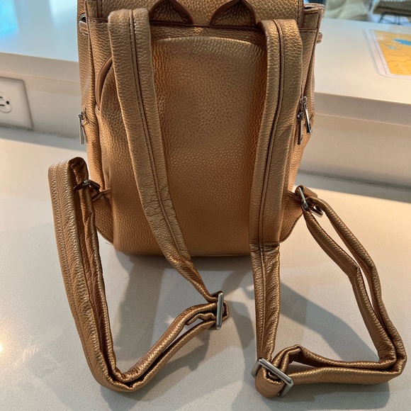 NWOT SportChic Women’s Vegan Mini Backpack | Metallic Gold - Picture 4 of 10